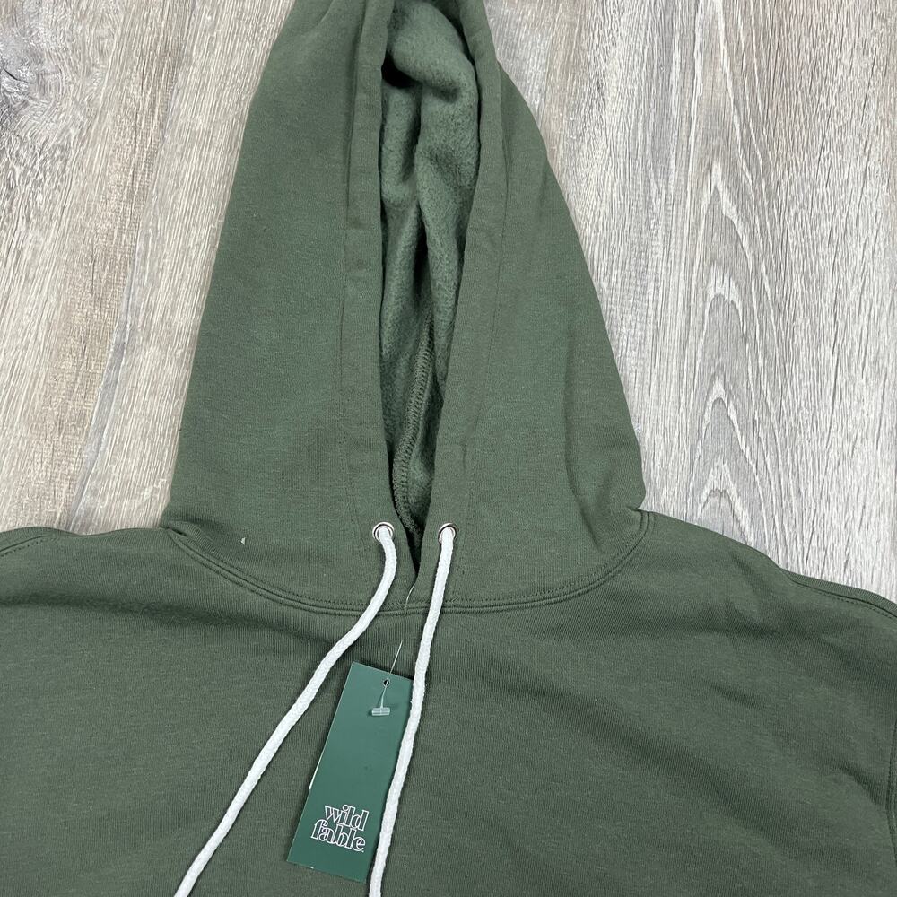 Wild Fable Women's Olive Long Sleeve Cropped Hoodie - Size Medium - NWT - Picture 3 of 7